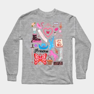 Chappell Roan Illustration Collage - The Peach Fuzz Long Sleeve T-Shirt